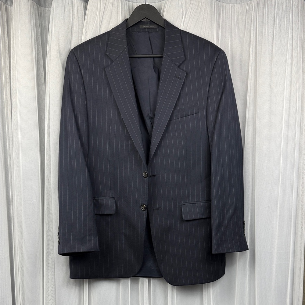 Lauren Ralph Lauren Mens‎ Pinstripe Two Button Wool Blazer Jacket